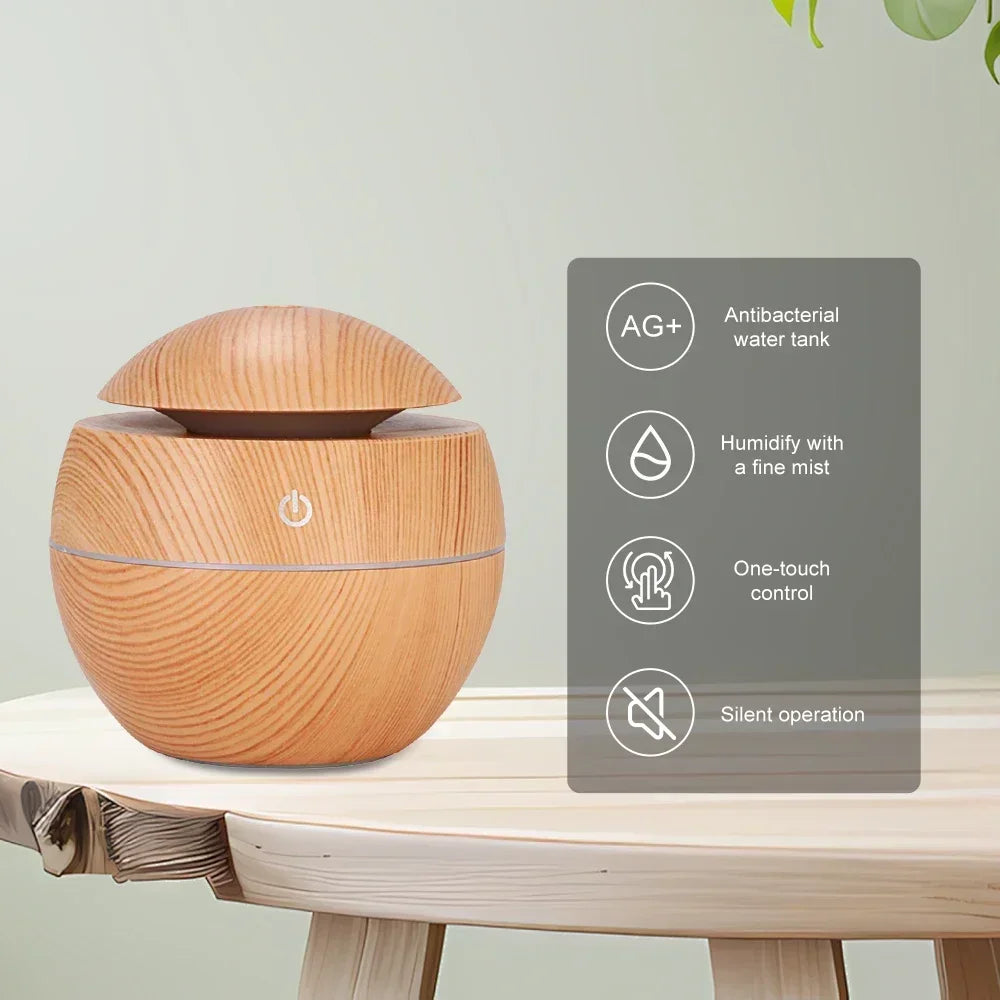Humidificador USB con luz nocturna tricolor forma de seta