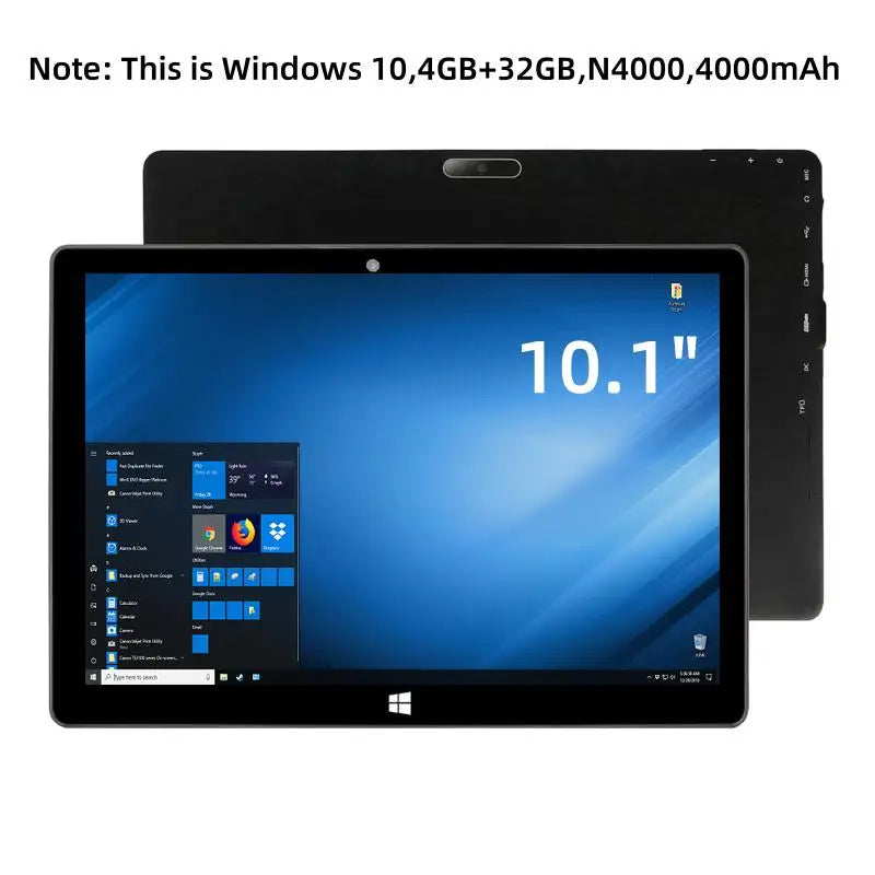 4GB DDR3 RAM 32GB/64GB ROM Tableta de 10.1 pulgadas con Windows 10/Windows 11, CPU de 64 bits Z8350/N3350, pantalla IPS de 1920*1200, puerto HDMI, USB 3.0