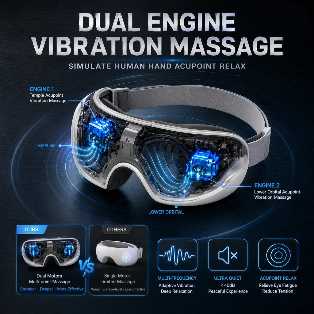 Masajeador de Ojos con Calor de Grafeno y Vibración Plegable