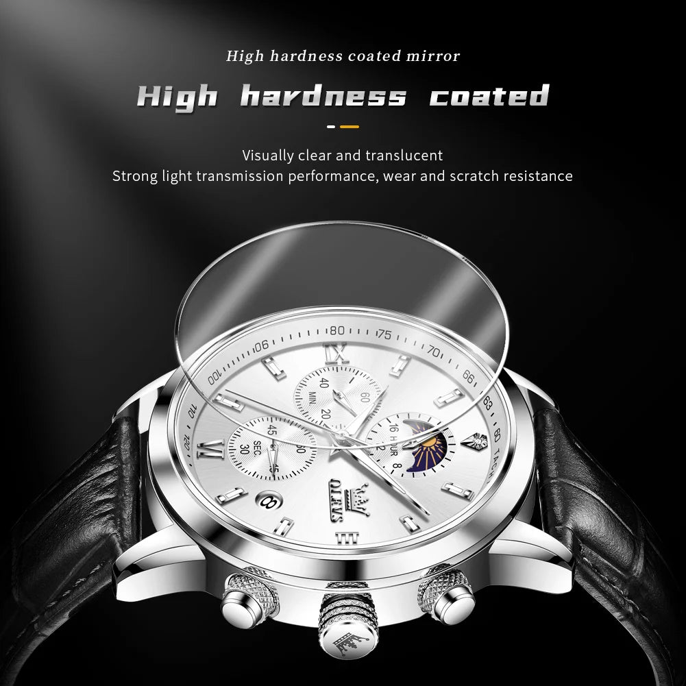 Reloj OLEVS Cronógrafo Fase Lunar de Cuarzo para Hombre