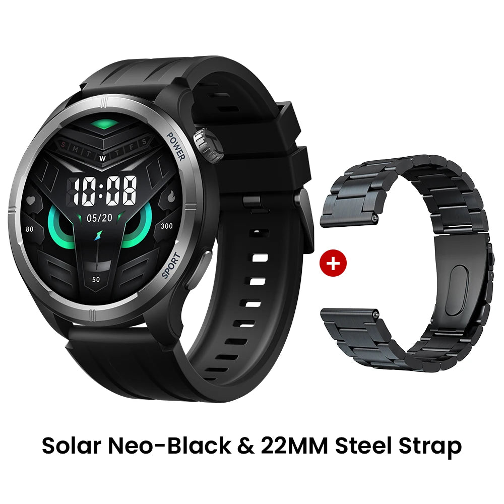 Reloj Inteligente Solar Neo con Pantalla HD, Control de Salud 24H y Llamadas