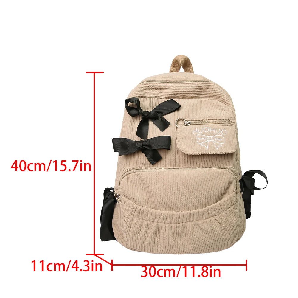 2025 Nueva mochila de estilo coreano para ir al trabajo, mochila versátil para estudiantes universitarios, mochila de alta belleza, mochila con lazo
