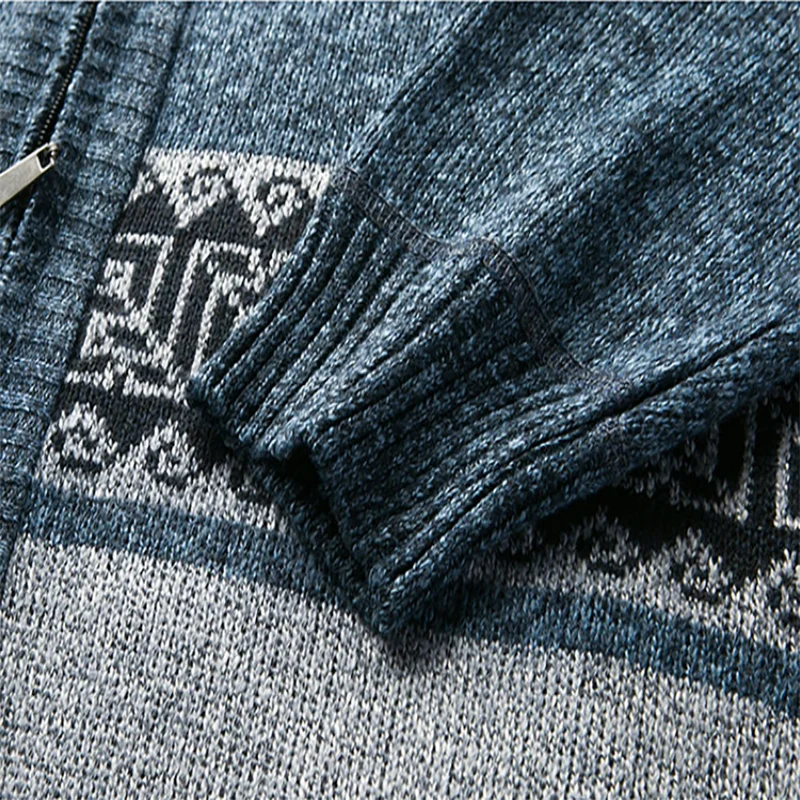 Cárdigan de Punto para Hombre con Cuello Mandarín y Cremallera