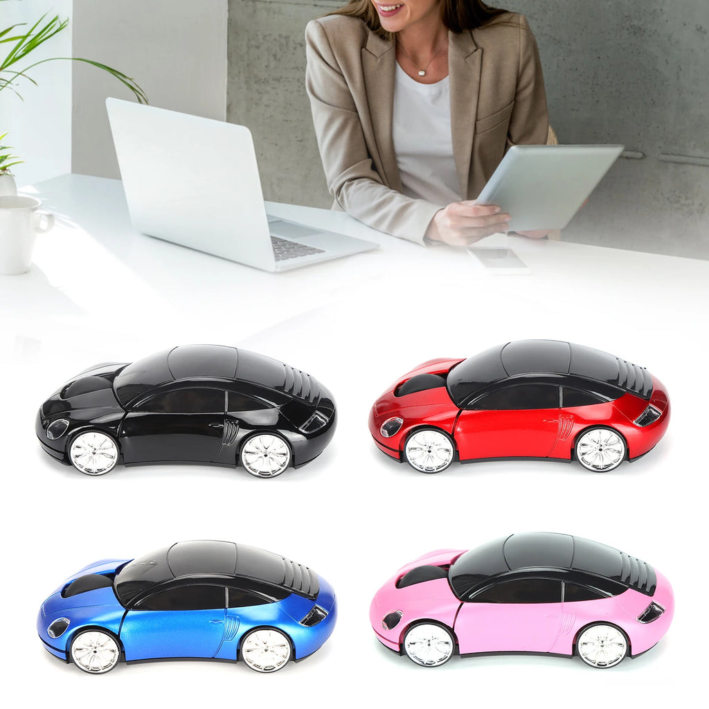 Ratón inalámbrico inteligente en forma de coche, portátil, 2,4G, inalámbrico, con receptor USB, para oficina, ordenador portátil, tableta
