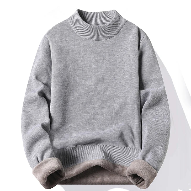 Jersey para hombre, suéter suave, camisas de terciopelo de invierno, ropa de marca, blusa fría cálida de lana tejida, camisas inferiores ajustadas