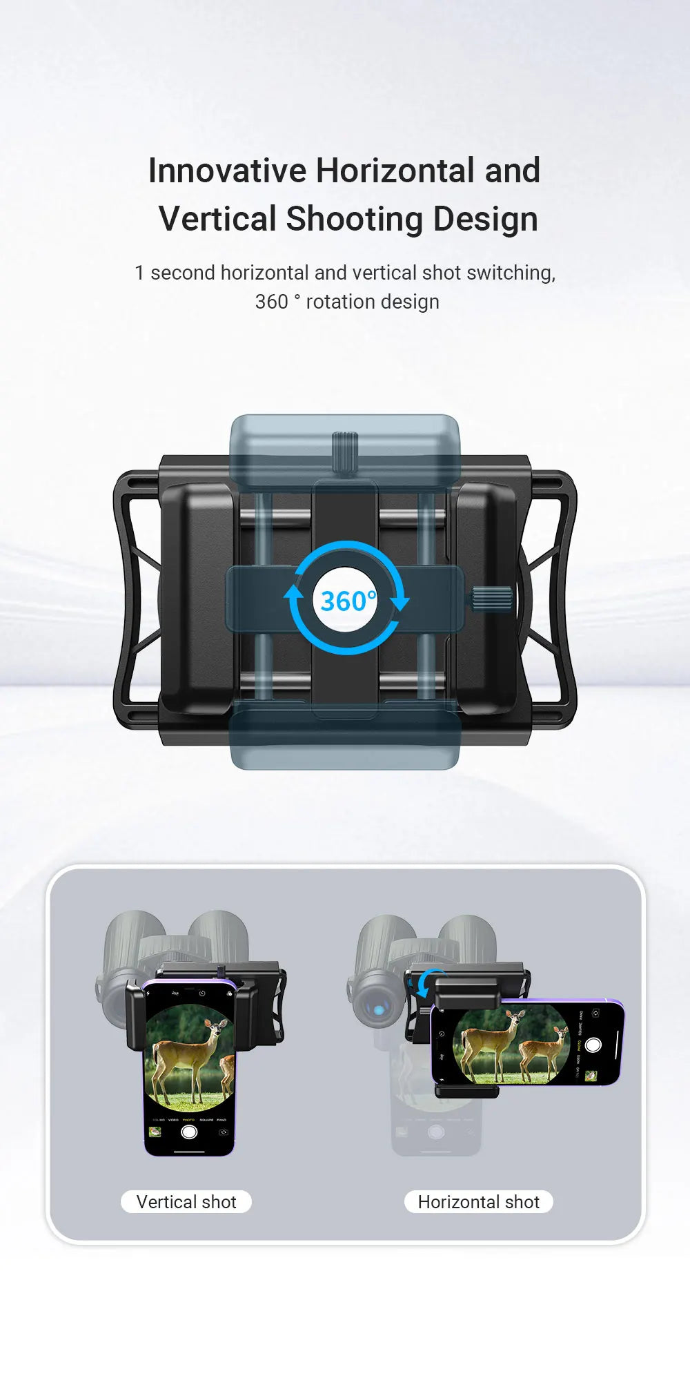 Adaptador Universal 360° para Teléfono en Telescopio APEXEL