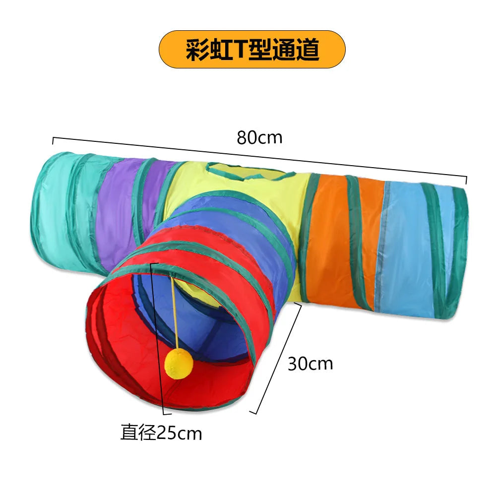 Túnel Plegable para Gatos y Mascotas - Juguete Interactivo
