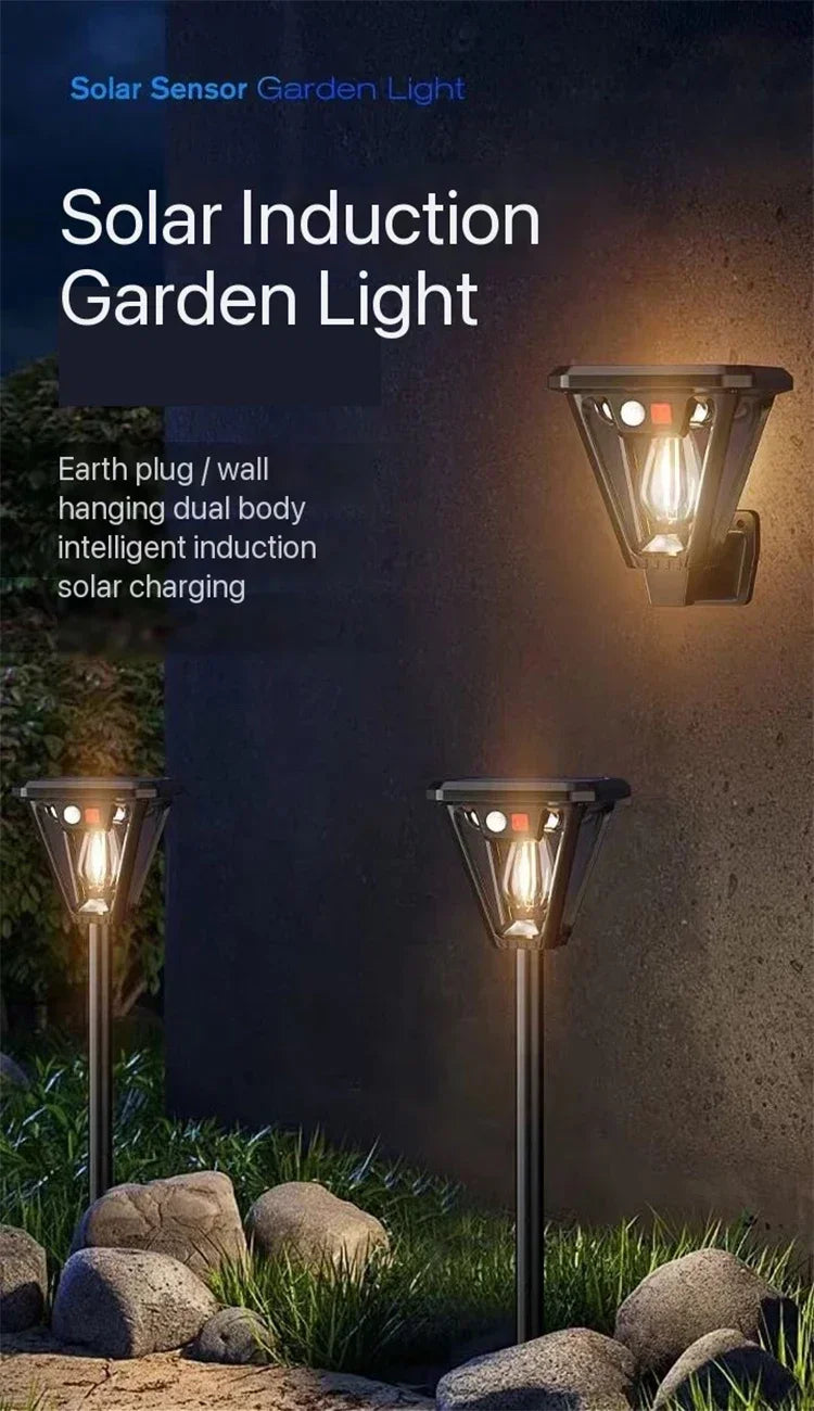 Lámpara Solar de Jardín 2en1 LED Paisaje Decorativa