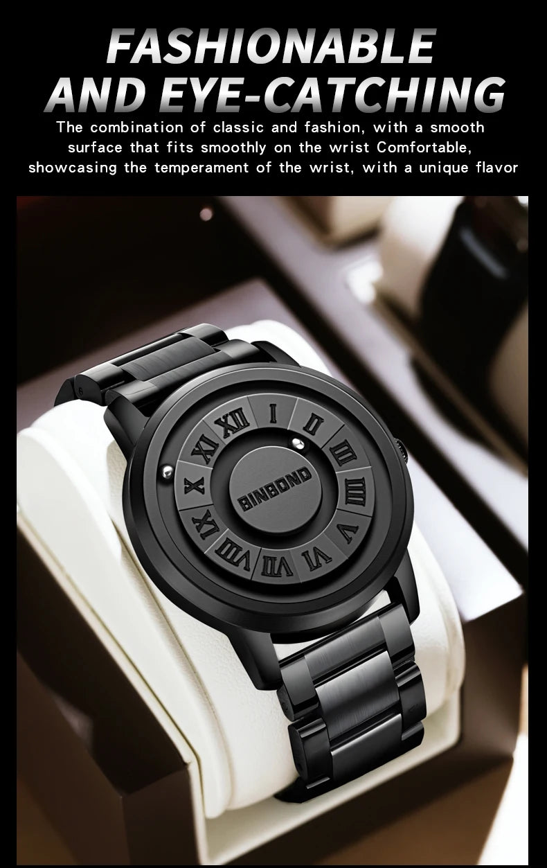 Reloj de Cuarzo BINBOND para Hombre, Acero Inoxidable, Resistente al Agua