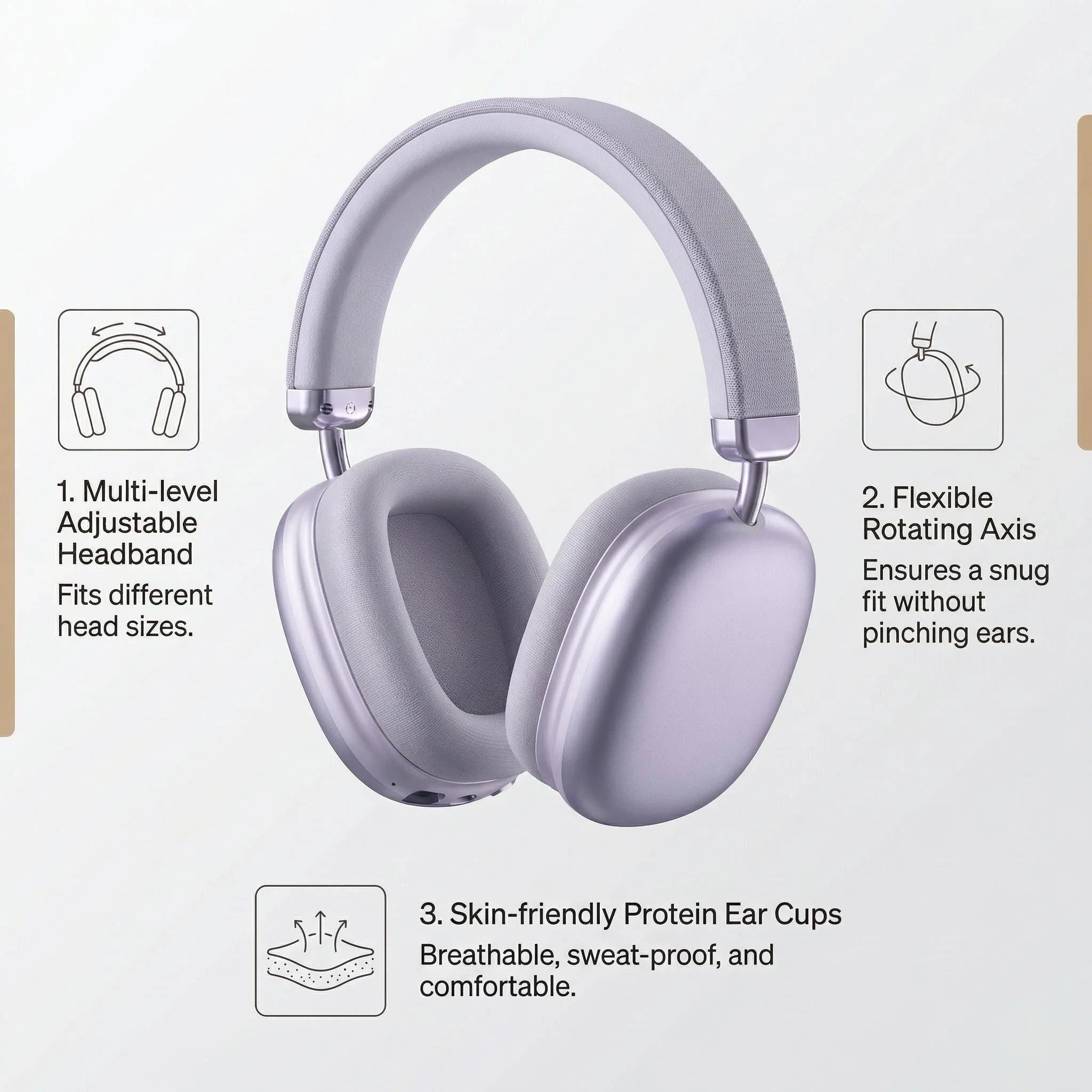 Auriculares Diadema de Tela HiFi Cancelación Ruido
