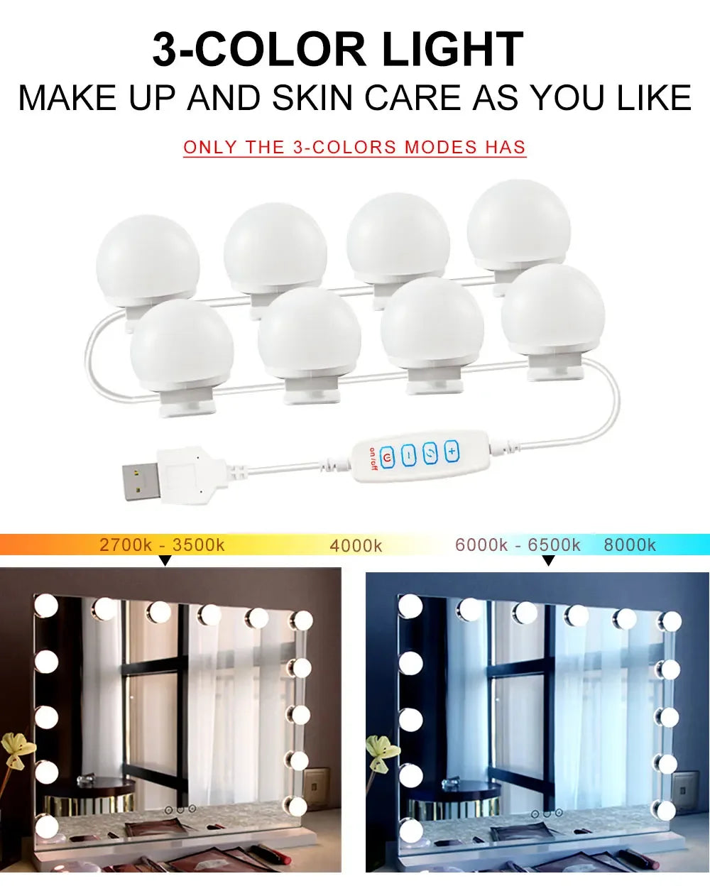 Bombillas LED para Espejo de Maquillaje Profesional