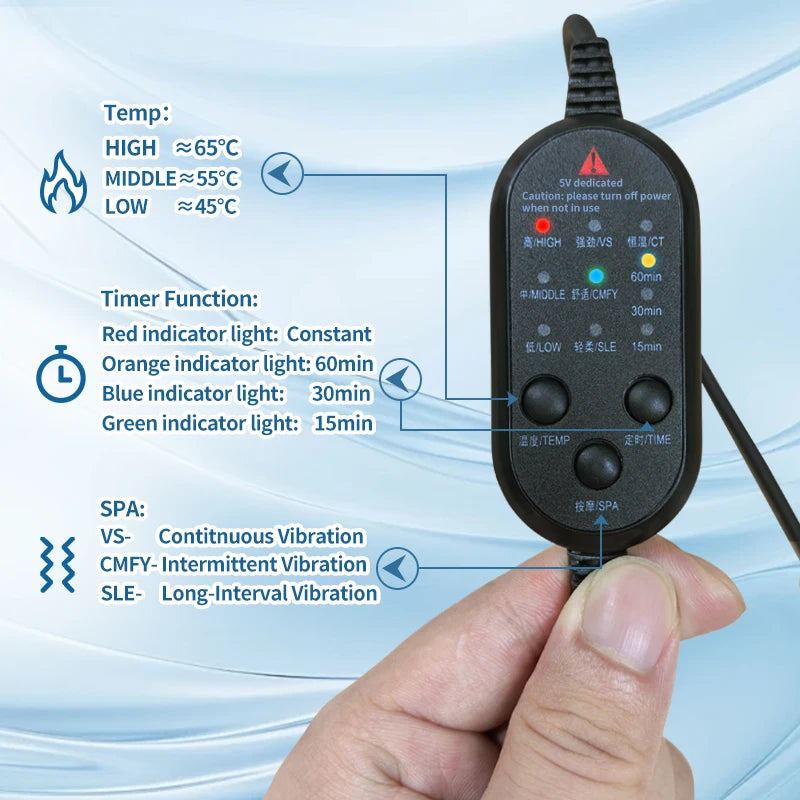 Luz roja calefacción eléctrica soporte para el cuello masajeador de vibración alivia el dolor de columna Cervical fatiga rigidez dragar meridianos