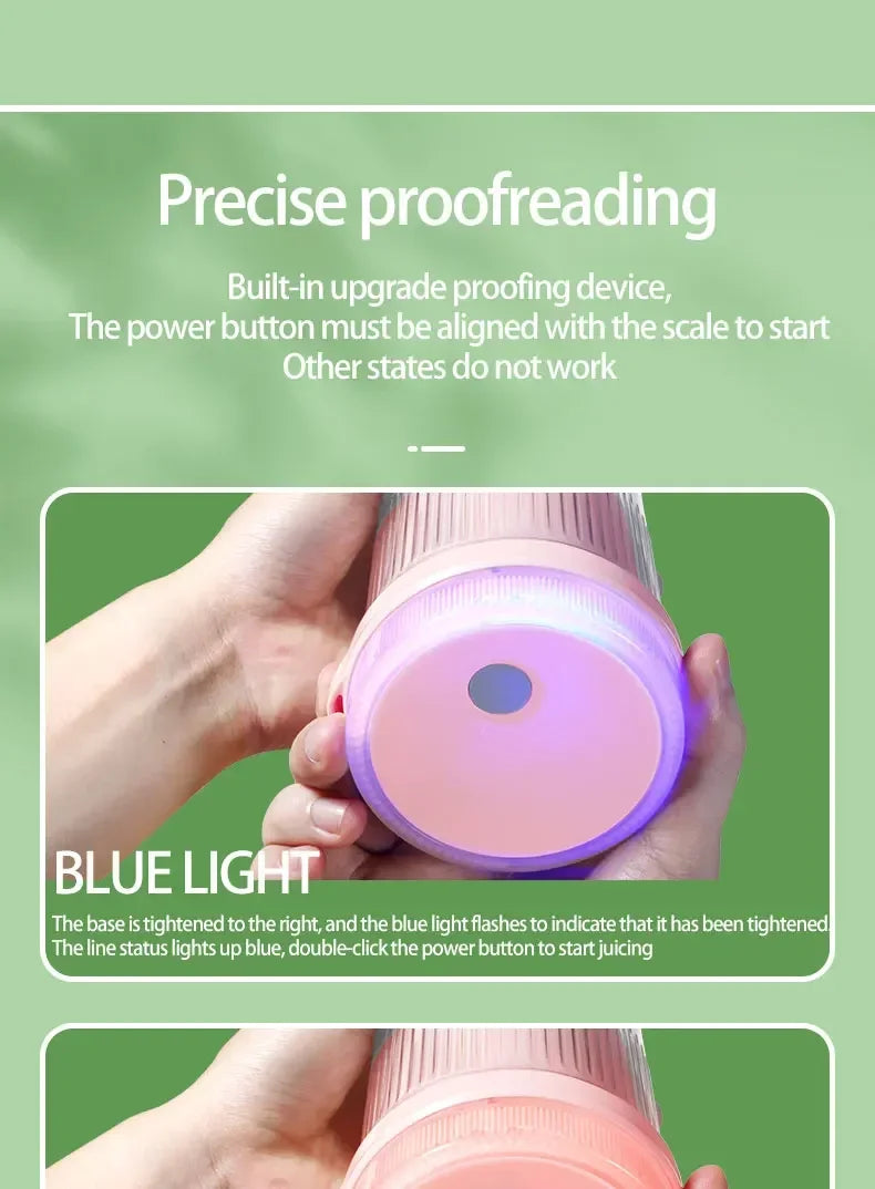 Taza exprimidora eléctrica, licuadora de 6 hojas, máquina para batidos, herramienta portátil USB para mezclar leche y fruta, Mini licuadora de jugo fresco