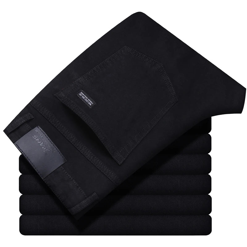 Pantalones Vaqueros Coreanos para Hombre, Elásticos, Ajuste Regular