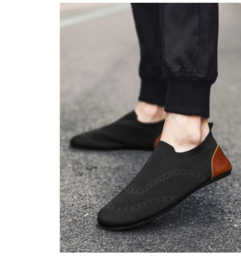 Mocasines YRZL, mocasines suaves para conducir, zapatos planos de alta calidad para caminar para hombre, mocasines informales de malla transpirable, zapatos sin cordones para hombre