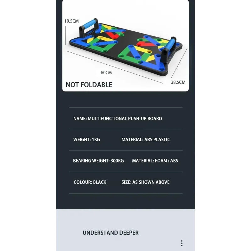 Tabla de flexiones plegable multifuncional para fitness en casa o exteriores