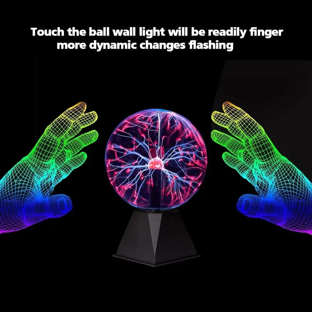 Lámpara bola de plasma táctil LED decorativa para dormitorio y fiestas