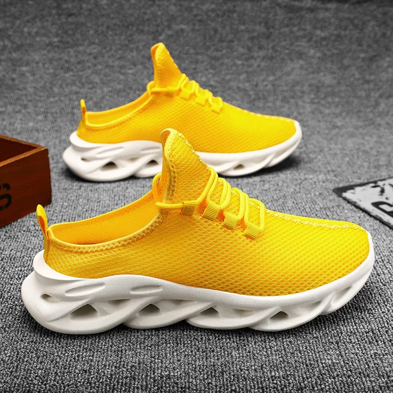 YRZL medias zapatillas de deporte para hombre, zapatos casuales de moda, zapatillas deportivas ligeras de punto transpirable para exteriores, zapatillas para caminar con amortiguación