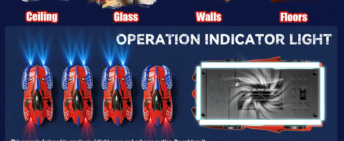 Auto RC Trepador de Paredes Gravedad Cero con Luces LED 360°