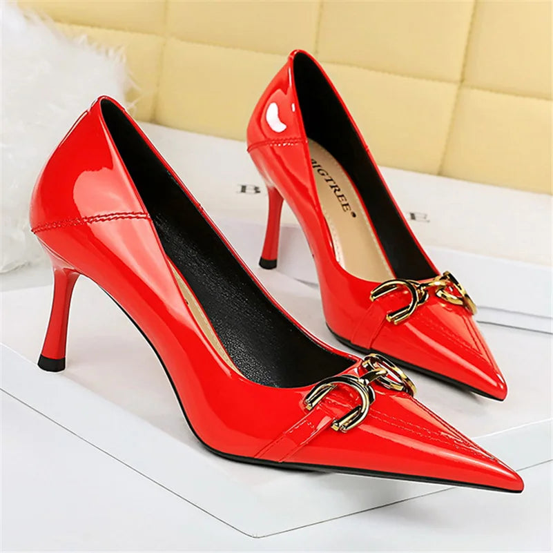 Zapatos de Tacón Alto Stiletto con Hebilla para Mujer