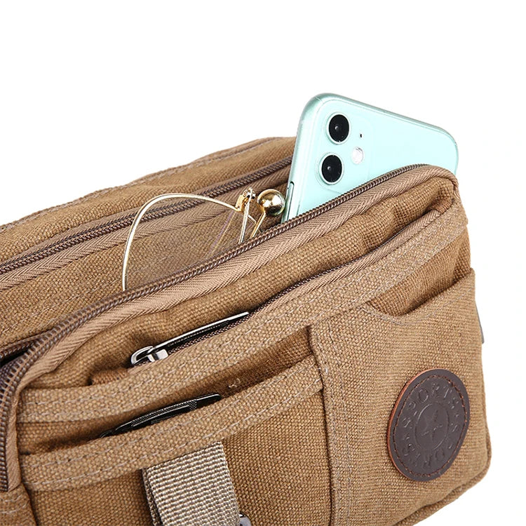 Riñonera para hombre, bolsa de viaje con correas ajustables, ideal para senderismo y acampada al aire libre