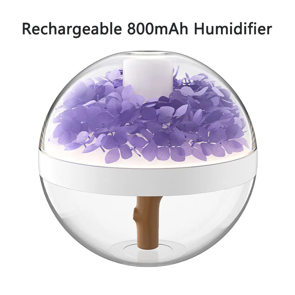 Humidificador de flores eternas, luz de ambiente, cargador de batería Dual USB, Mini difusor de flores artificiales, regalo de Festival creativo para el hogar