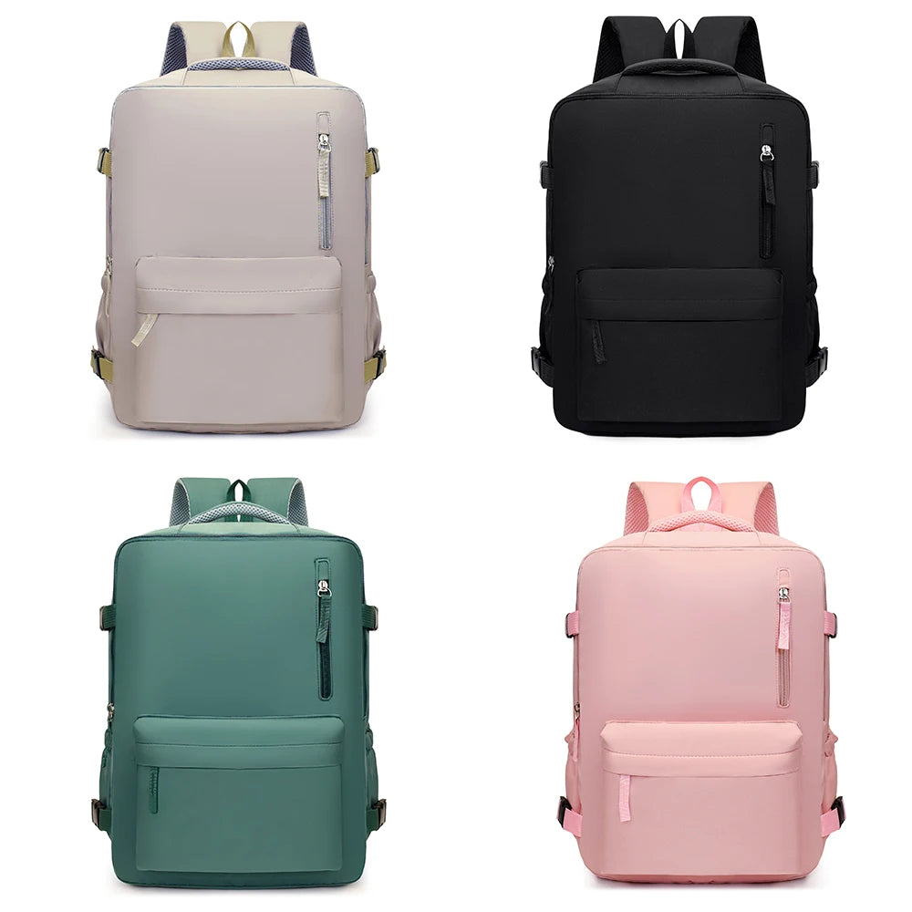 Mochila de Viaje Aprobada por Aerolíneas, Económica, de Color Sólido, para el Tiempo Libre, de Gran Capacidad, para Viajes Diarios, para Computadora