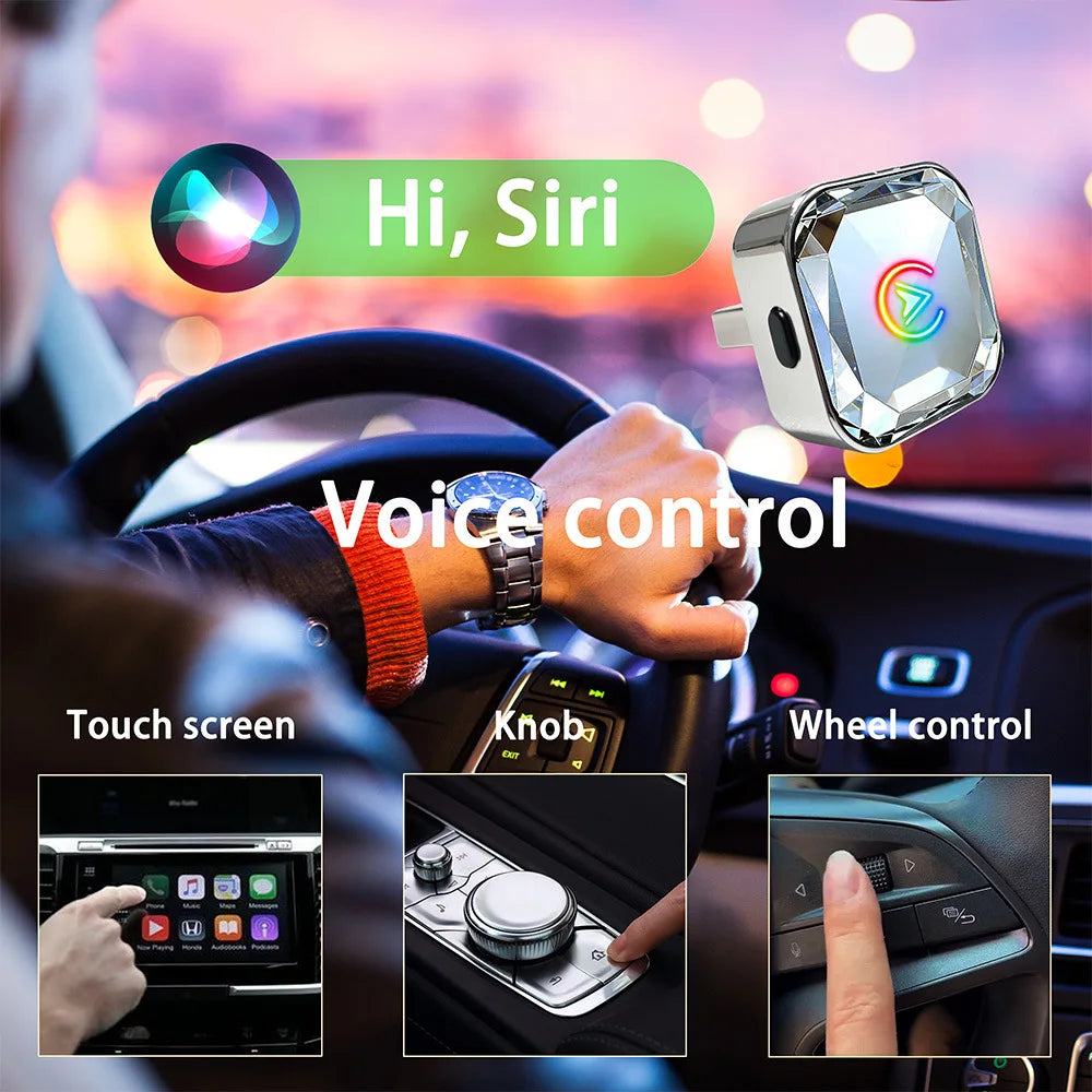 Adaptador inalámbrico 2 en 1 para CarPlay y Android Auto con WiFi y Bluetooth