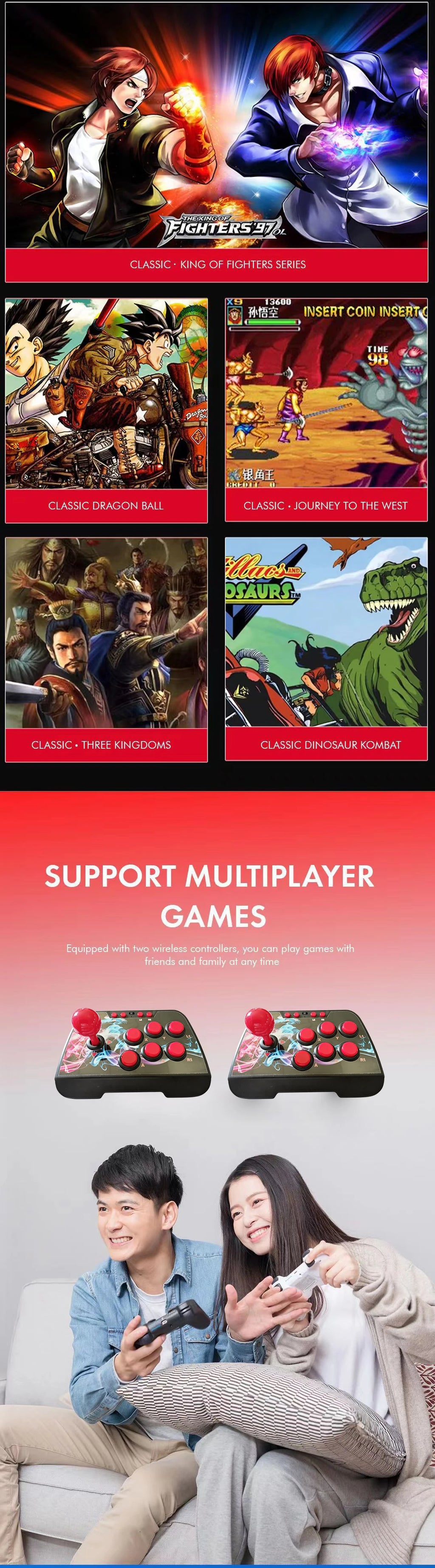 Consola de juegos X2 Ultra Home TV, más de 6000 juegos clásicos nostálgicos, controlador Dual inalámbrico de 2,4G, salida de alta definición 4K HDMI