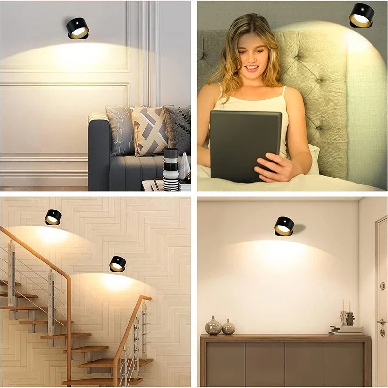 Aplique de Pared LED Recargable con 3 Niveles de Brillo