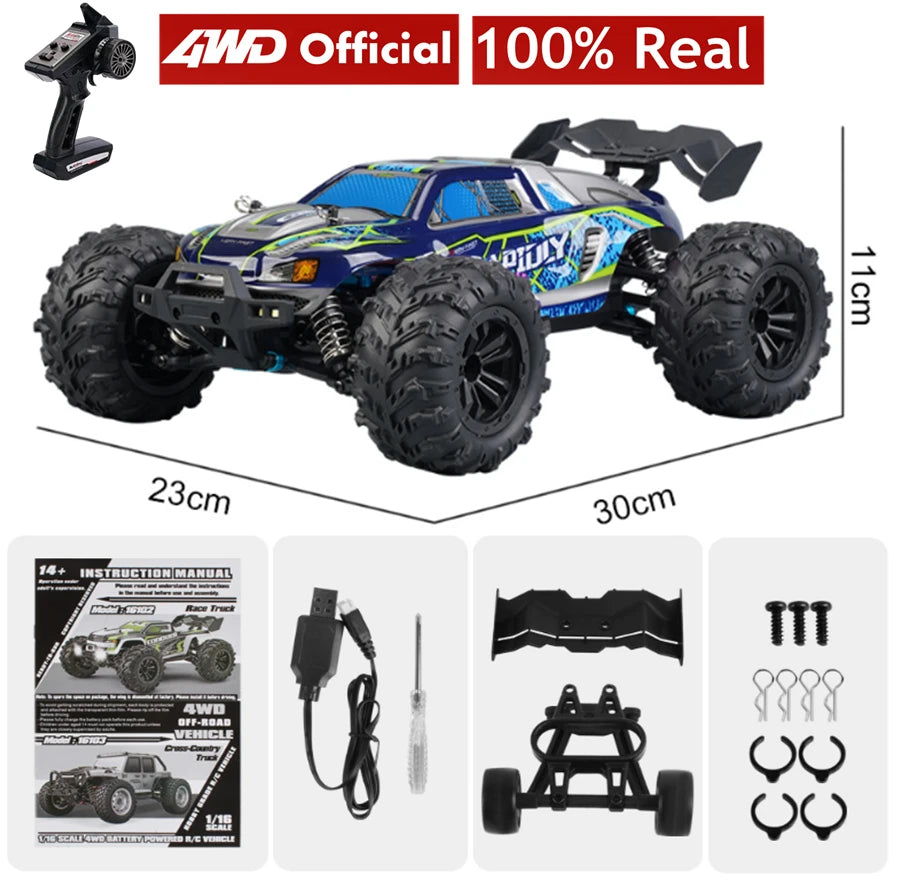 Coche Todoterreno RC 4WD sin Escobillas, Alta Velocidad 50-80 KM/H