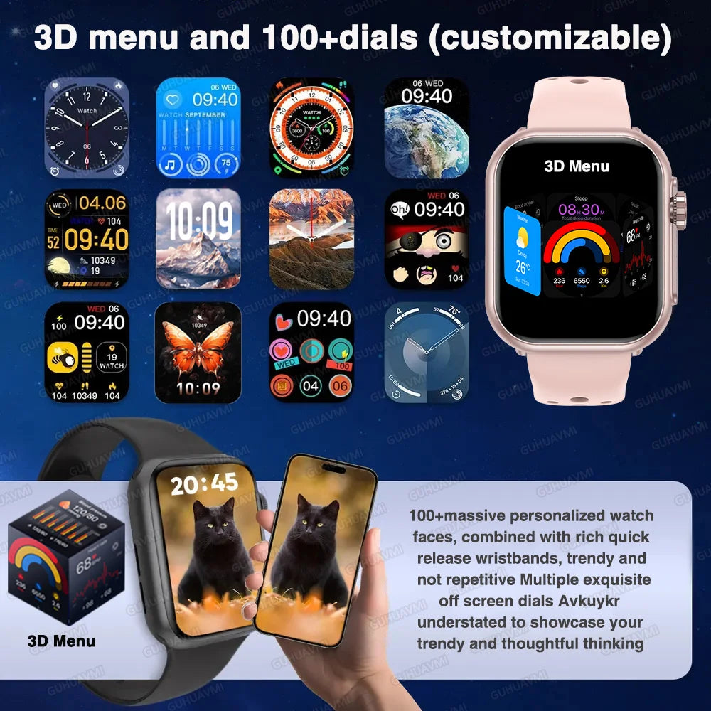 Para reloj IOS Ultra 2 SE hombres mujeres pulsera inteligente 1000mAh batería GPS AMOLED pantalla Bluetooth llamada deporte reloj inteligente impermeable