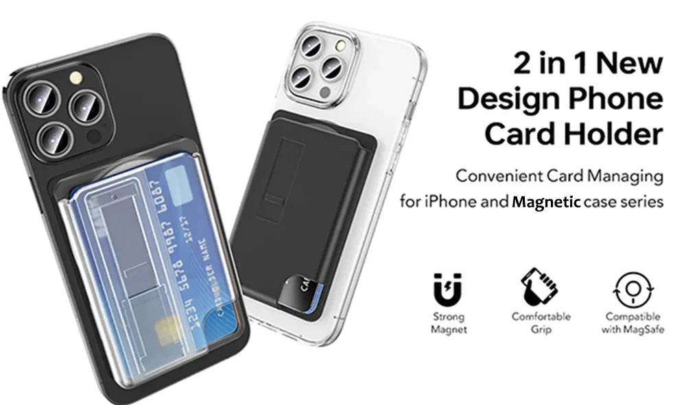 Funda Magnética 2 en 1 con Tarjetero para iPhone 16 15 14 Pro Max 13