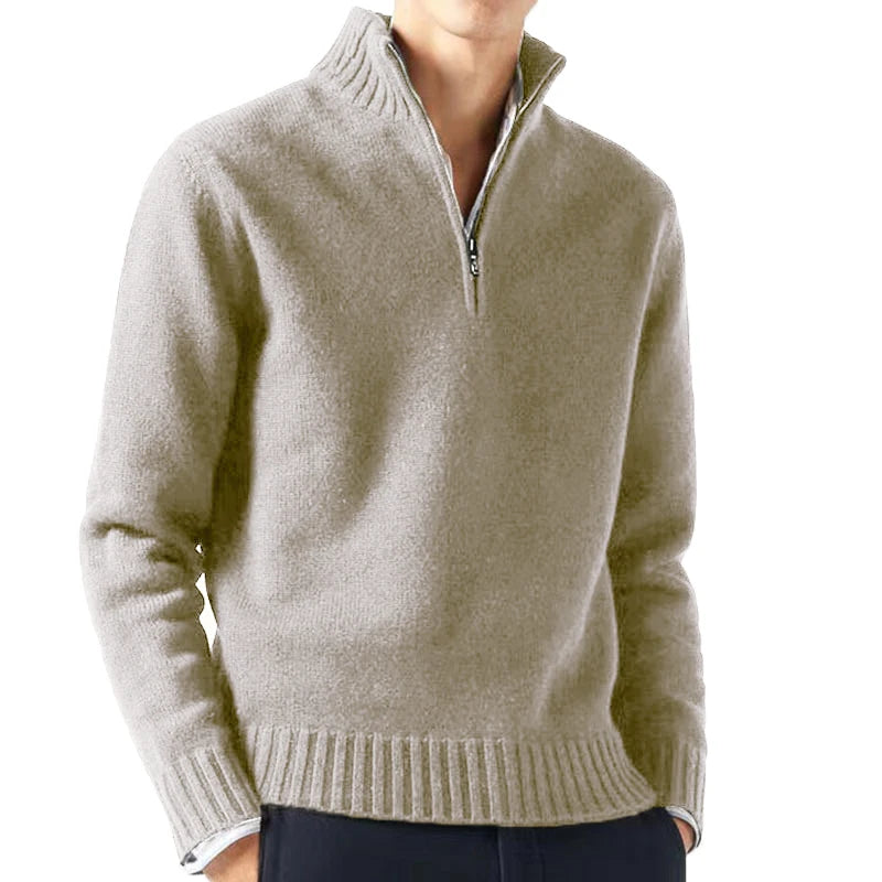 Otoño hombres suéteres de cuello alto prendas de punto jerseys Color sólido suéter de manga larga masculino Casual abrigos cálidos diarios