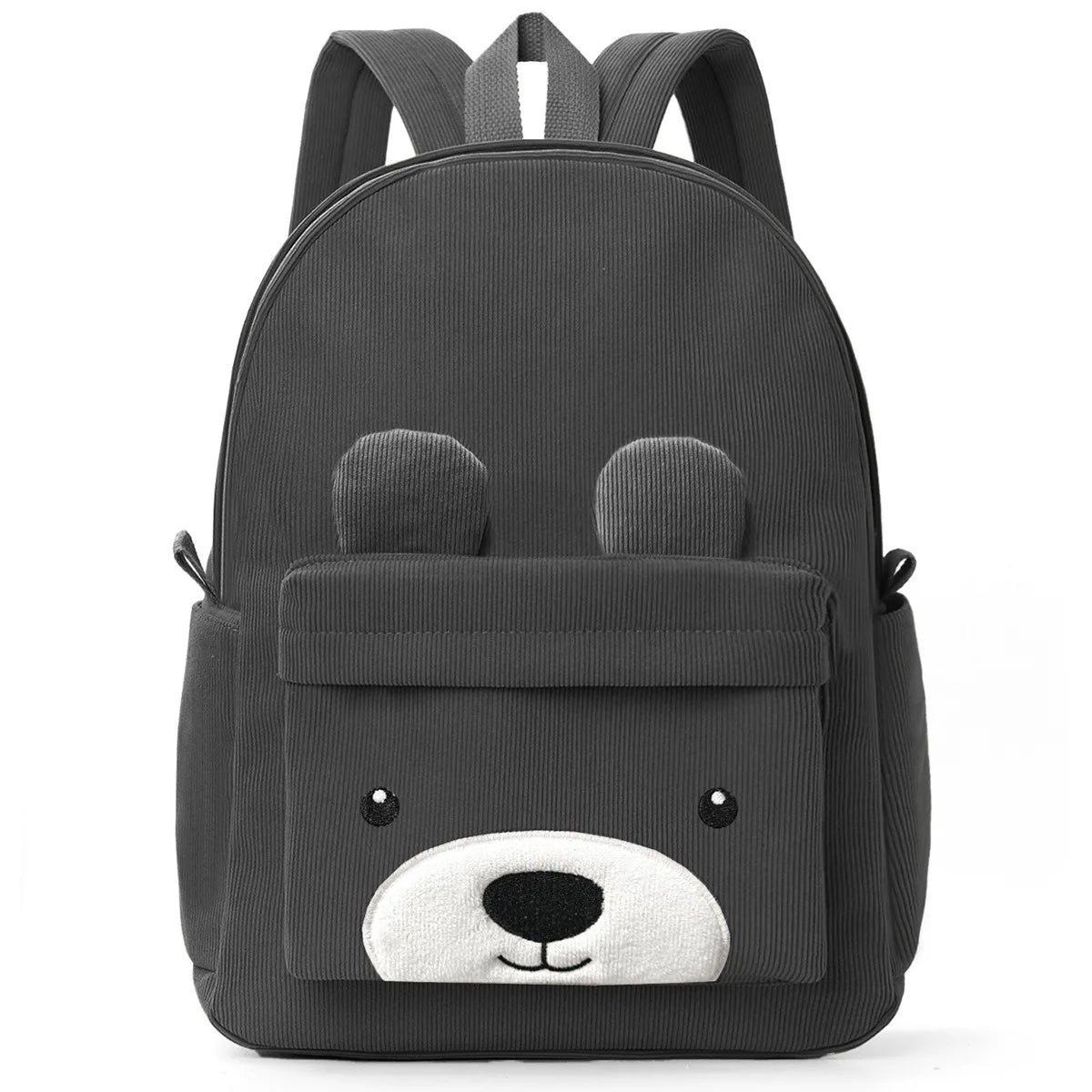 Mochila Infantil de Pana, Mochila Escolar Primaria, Mochila Casual de Moda con Diseño de Oso, Mochila de Gran Capacidad