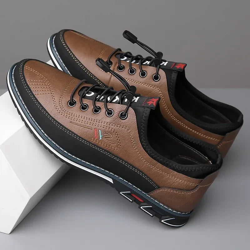 Zapatos casuales de hombre sin cordones, mocasines de poliuretano transpirables
