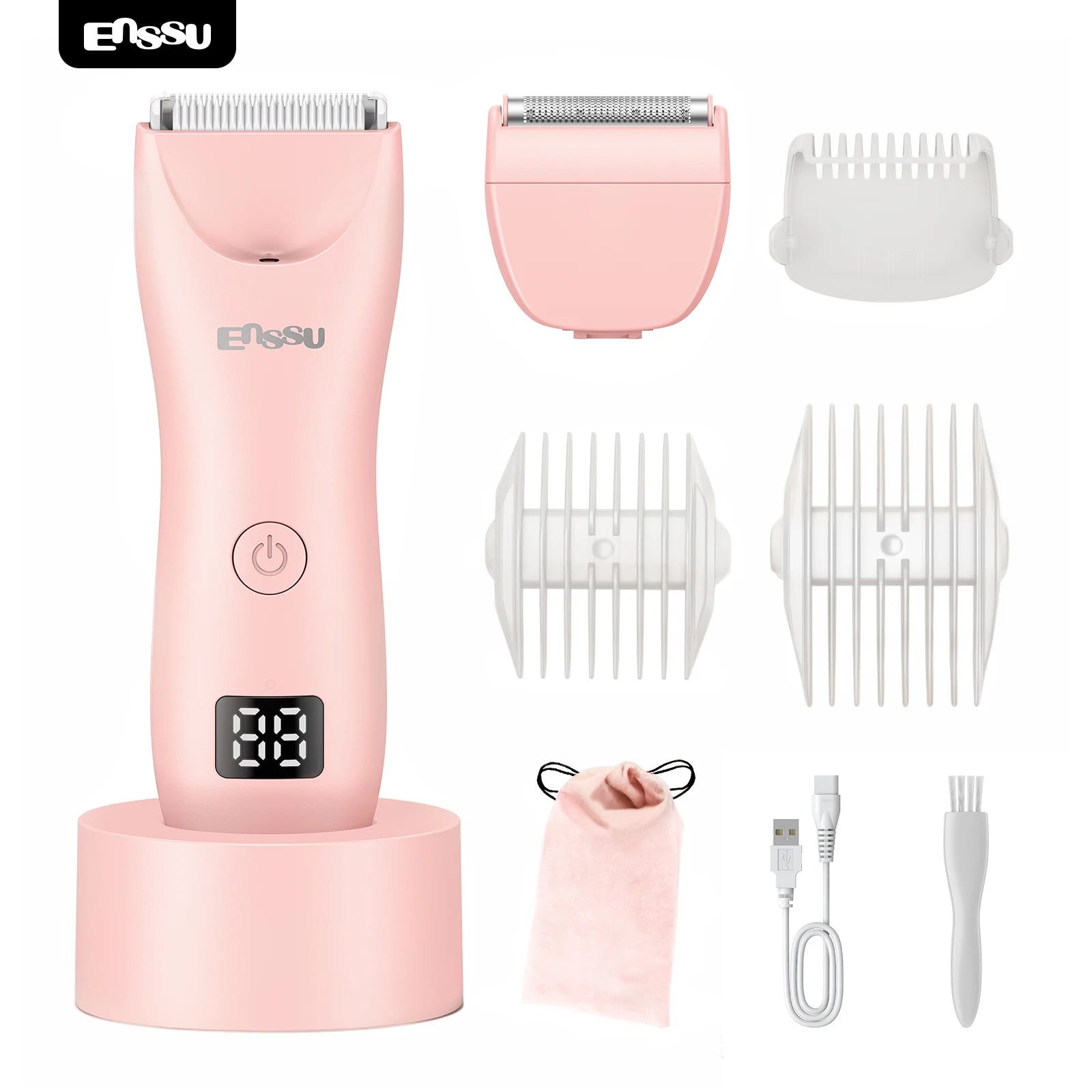 Afeitadora Corporal Eléctrica con Pantalla LED para Mujer y Hombre, IPX7