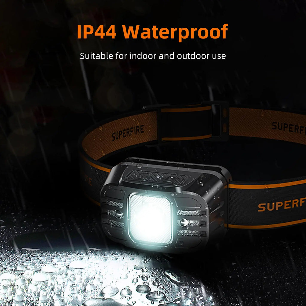 Linterna Frontal LED SUPERFIRE HL75 Recargable USB-C con Sensor