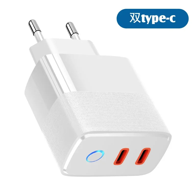 Cargador Rápido Doble Puerto PD+QC5.0 con Indicador LED