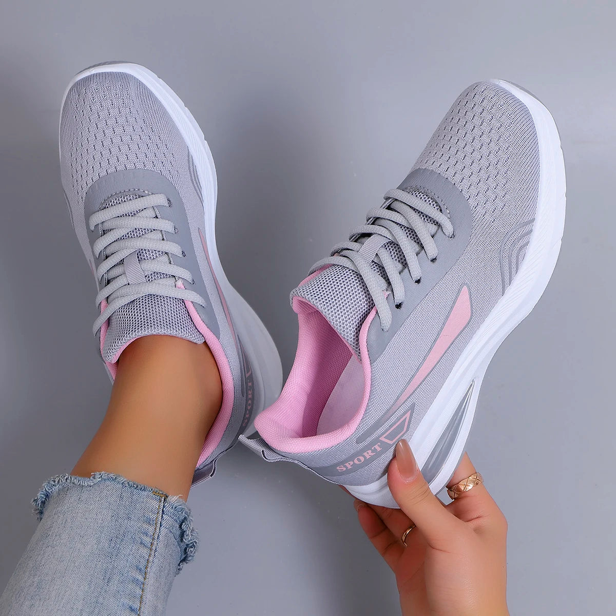 Nuevos zapatos deportivos de primavera para mujer, zapatos deportivos informales a la moda, transpirables, ligeros, antideslizantes, resistentes al desgaste, zapatos planos