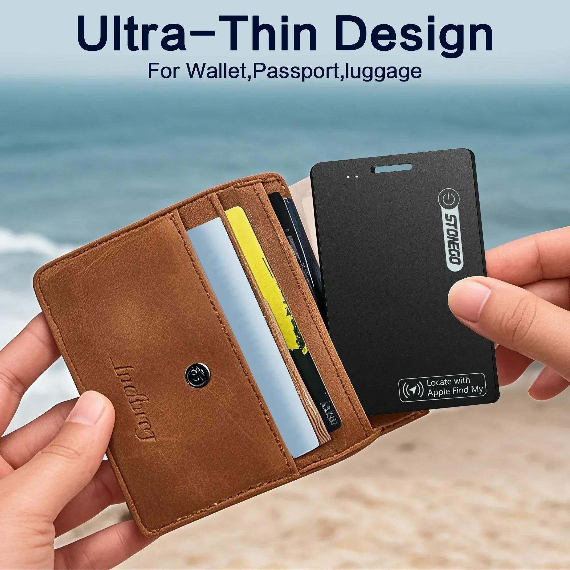 Localizador de Llaves y Mascotas Recargable Ultrafino, Resistente al Agua IP68, Compatible con Apple Find My iOS