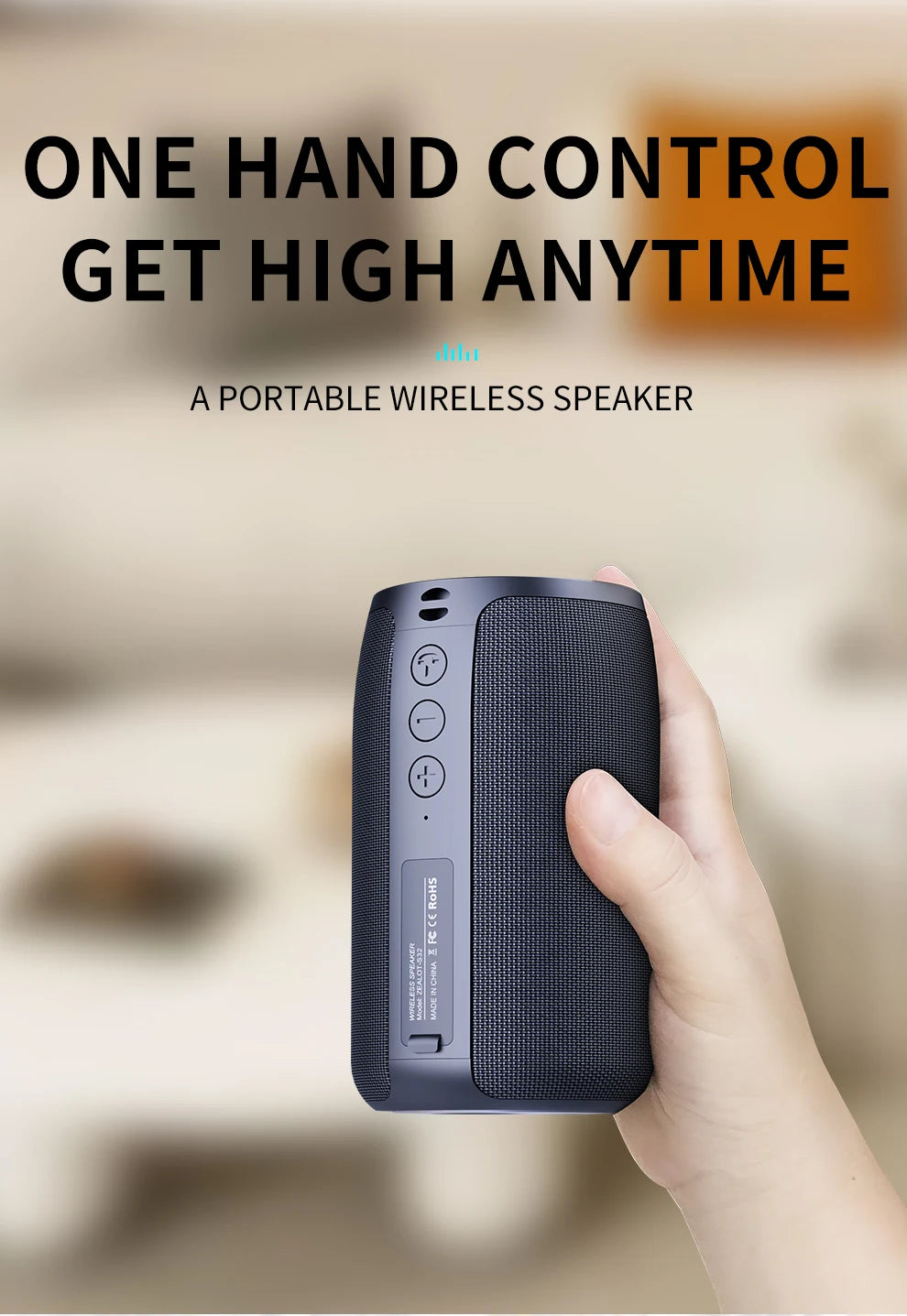 Altavoz inalámbrico Zealot-S32 para exteriores, Subwoofer portátil, resistente al agua IPX 6, emparejamiento Dual, batería de 1800mAh