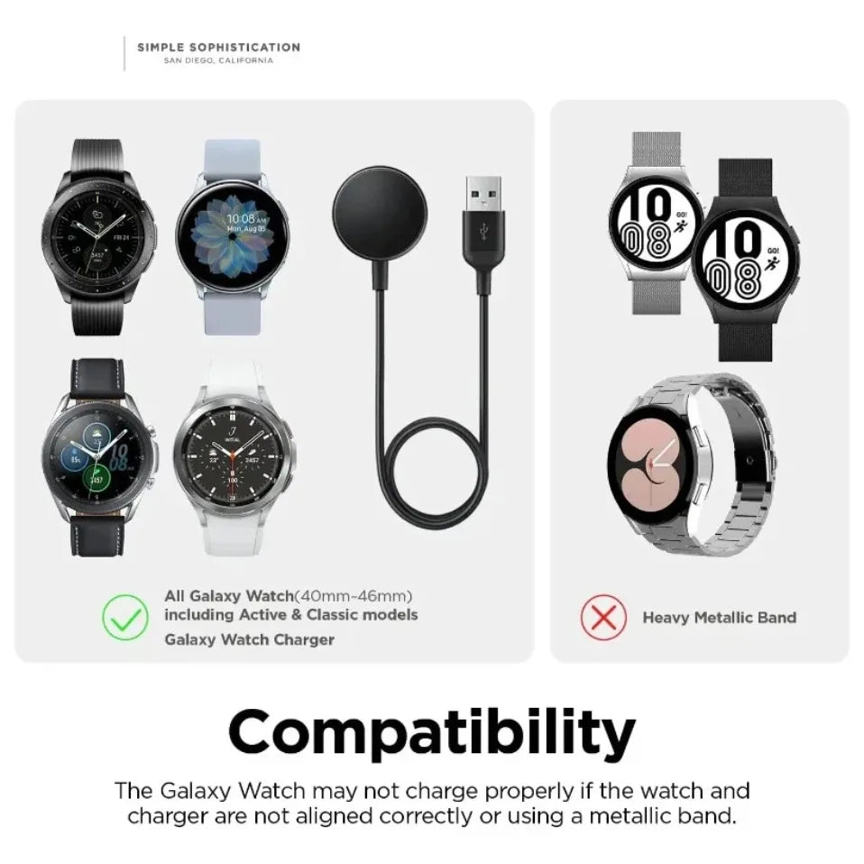 Soporte de carga de silicona Dsktop para Samsung Galaxy Watch 5, 4, 3, 40mm, 42mm, 44mm, 5 Pro, 45mm, Base de carga clásica de 46mm