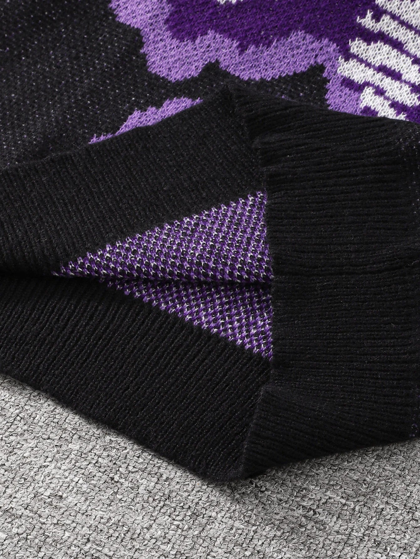 Suéter de Punto con Bloques de Color y Diseño Esqueleto para Hombre