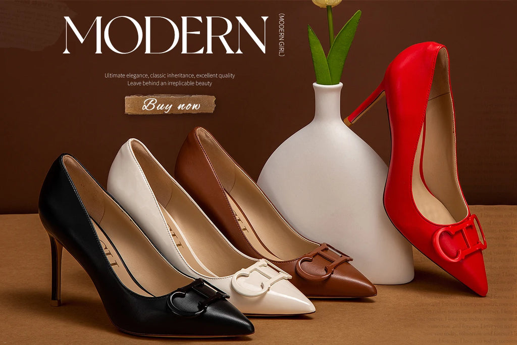 Stilettos de Mujer Punta Fina con Tiras y Plataforma 9 cm