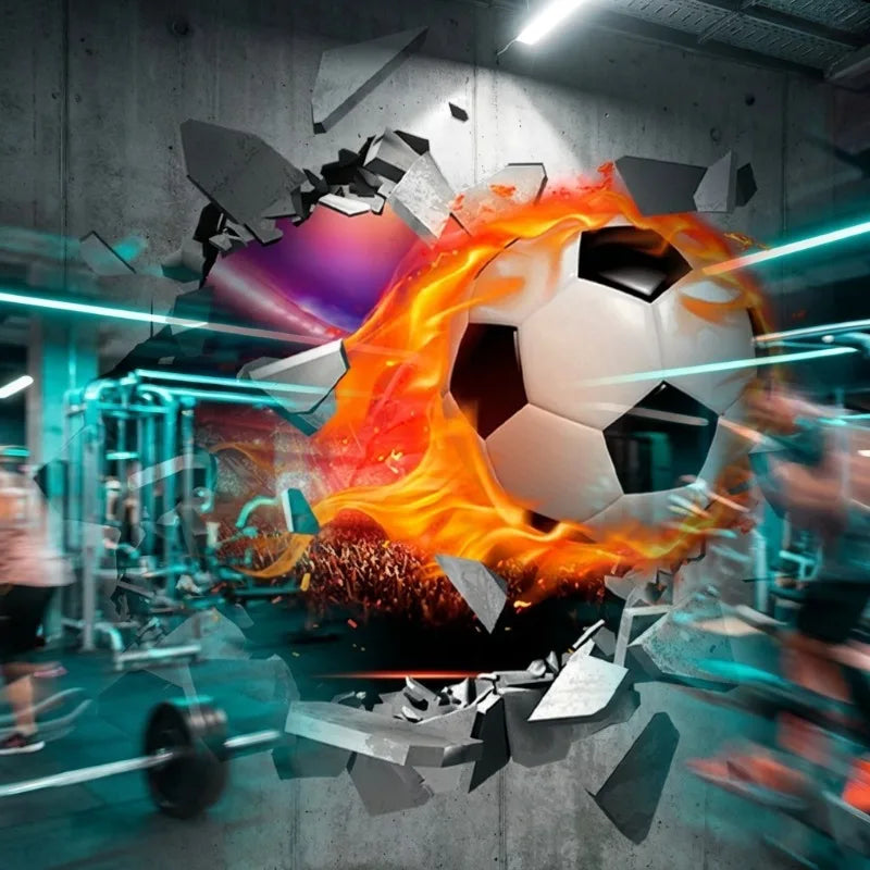 Pegatinas de Pared de Fútbol 3D, Adhesivos Removibles para Habitación de Niños, Decoración de Pared para Dormitorio, Decoración Deportiva Infantil