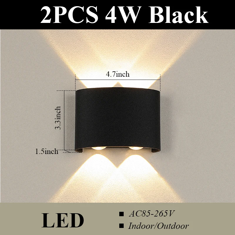 Aplique de Pared LED Impermeable Interior y Exterior