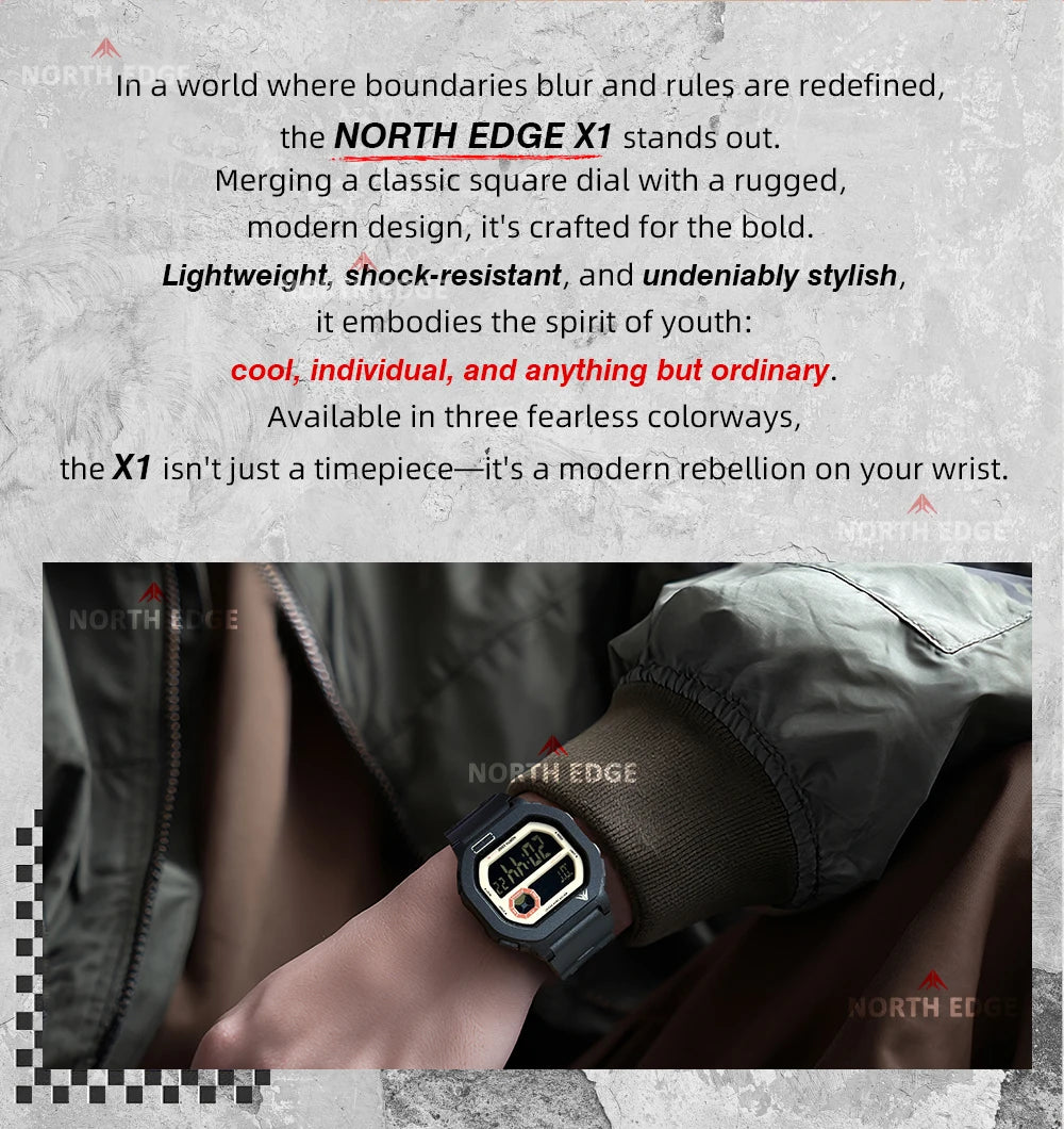 NORTH EDGE X1 Reloj Inteligente Digital 50M