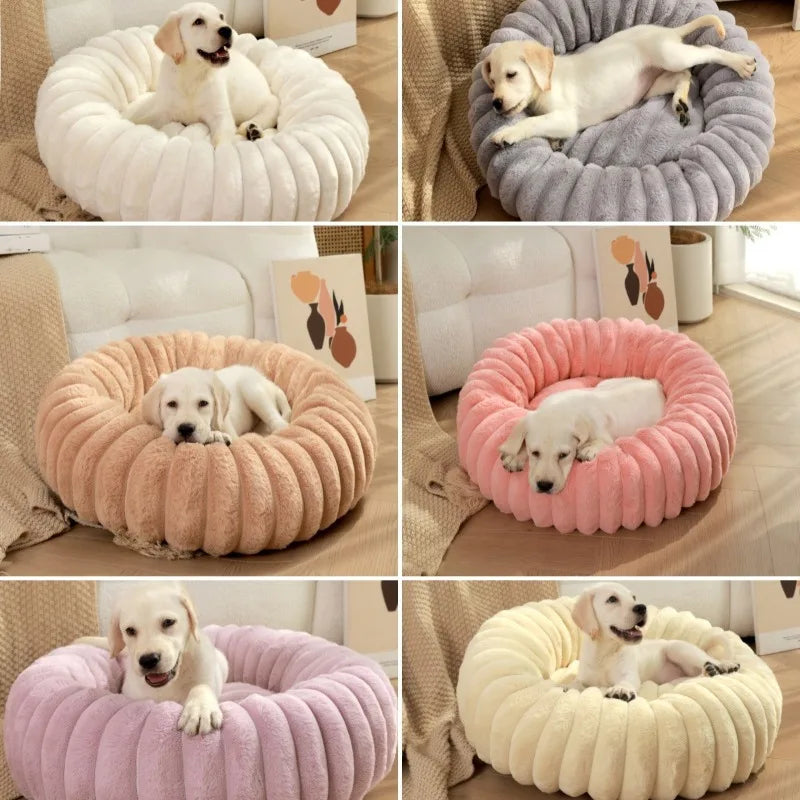 Cama Donut para Gatos y Perros Pequeños con Felpa Suave