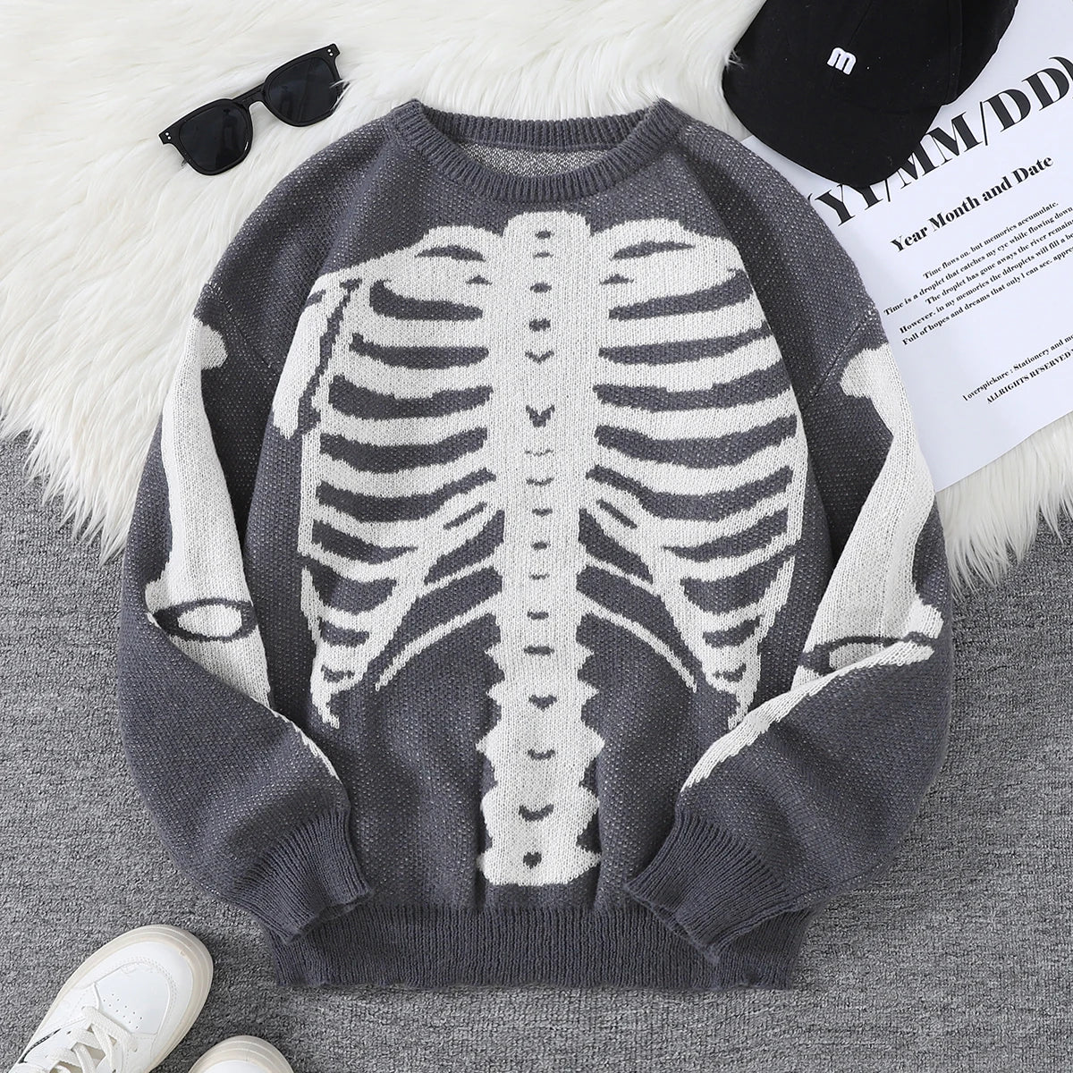 Nuevo Popular Otoño e Invierno Backbone Jacquard patrón pulóver suéter Casual cuello redondo tejido jersey de los hombres